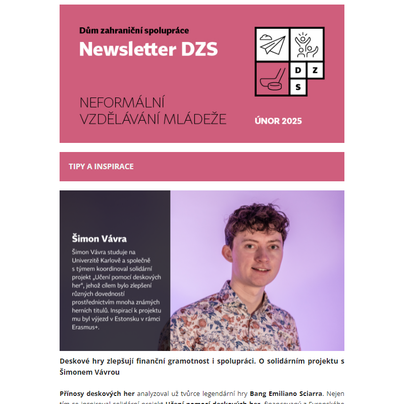 Newsletter DZS Neformální vzdělávání mládeže – únor 2025 _