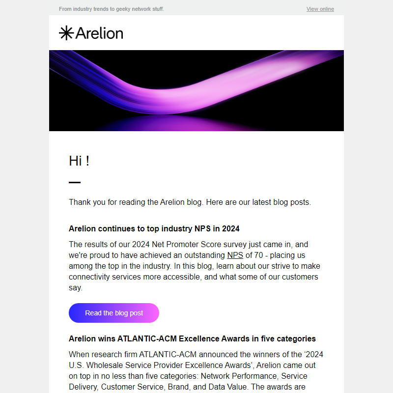 New Arelion blog posts