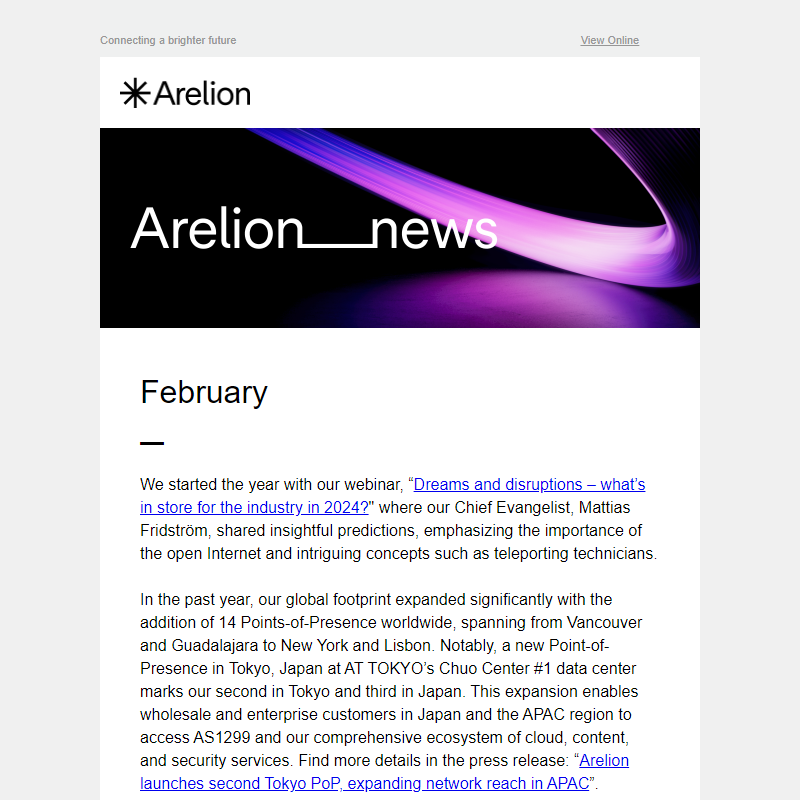 Arelion News