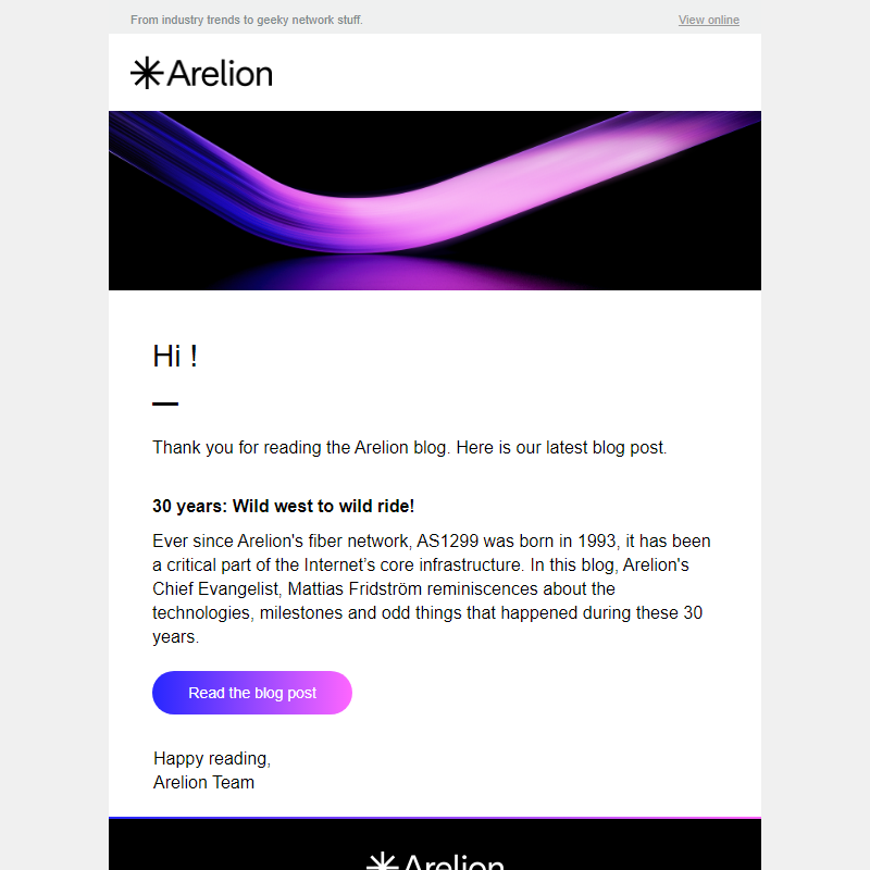 New Arelion blog post