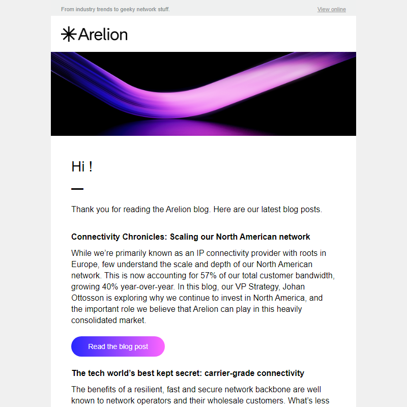 New Arelion blog posts