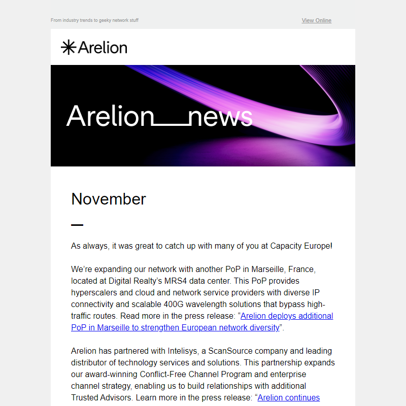 Arelion News