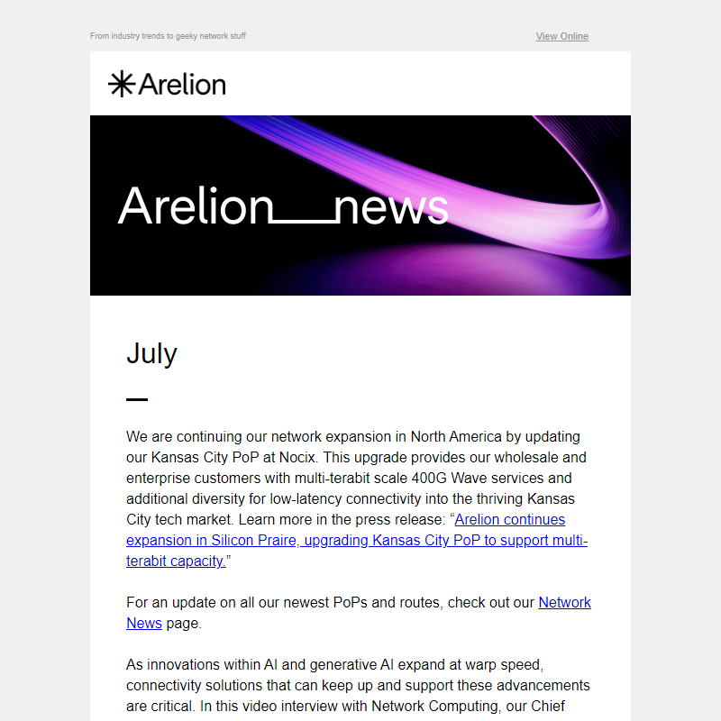 Arelion News