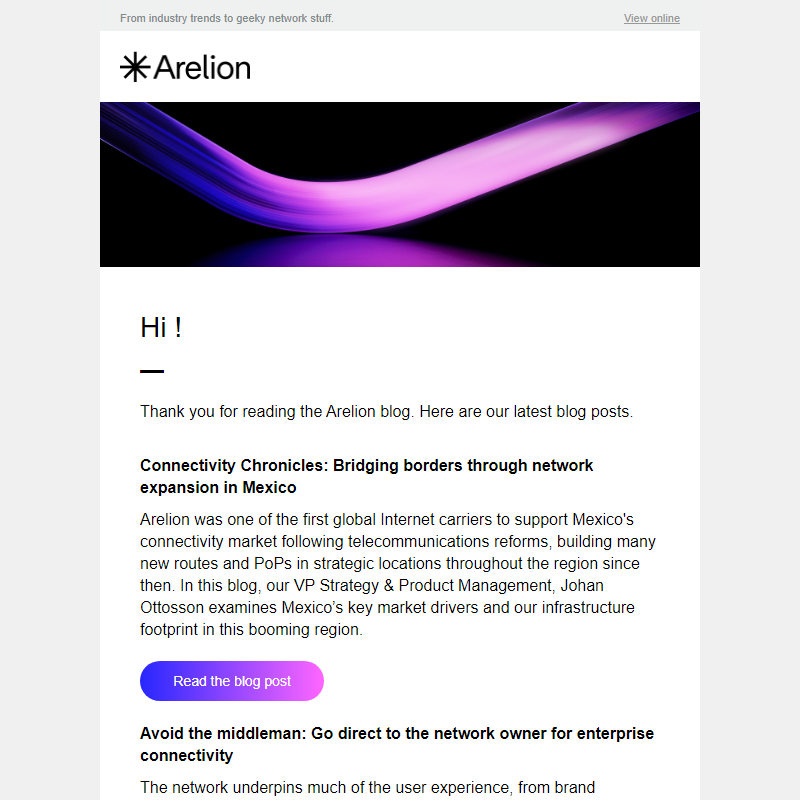 New Arelion blog posts