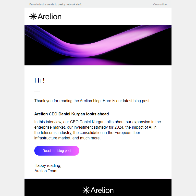 New Arelion blog post