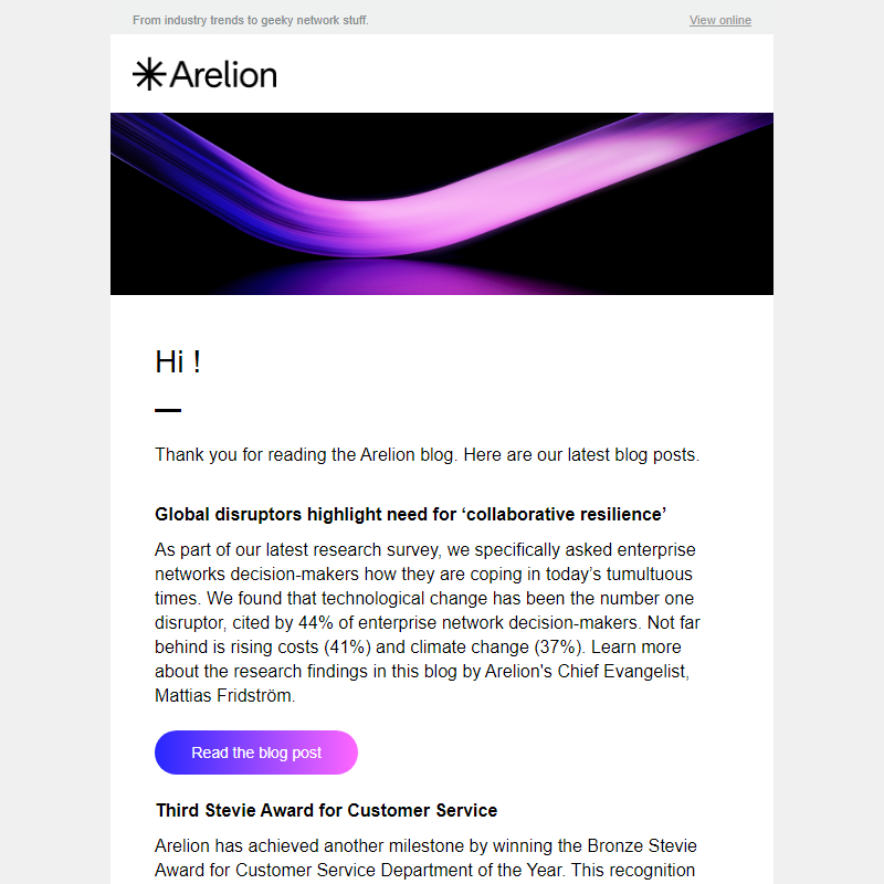 New Arelion blog posts