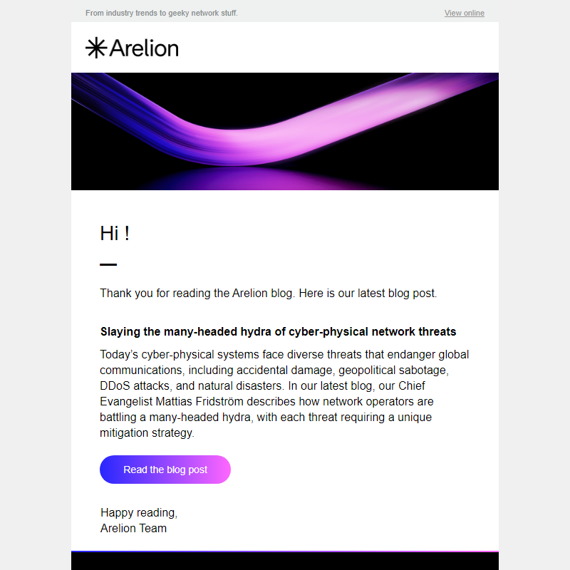 New Arelion blog post