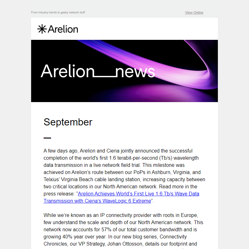 Arelion News