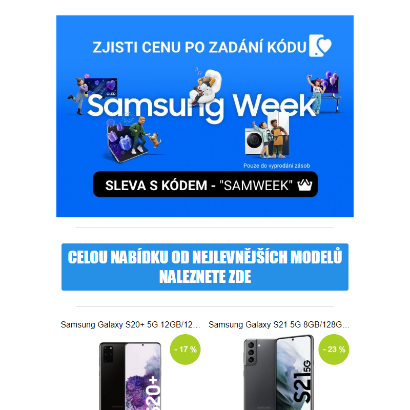 Pozor! Druhé kolo Samsung Weeku brzy končí!