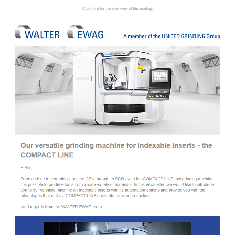 COMPACT LINE: The versatile machine for indexable inserts