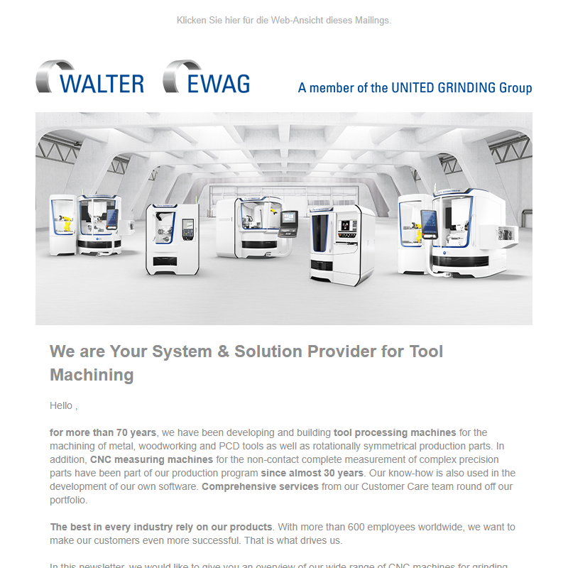 We are Your System & Solution Provider for Tool Machining