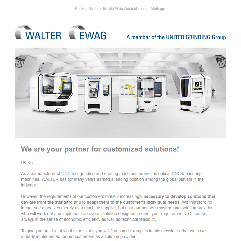 We are your partner for customized solutions!