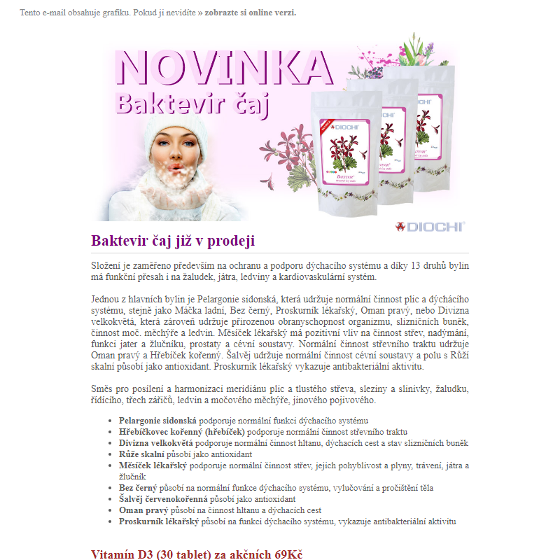 !Novinka - Baktevir čaj!