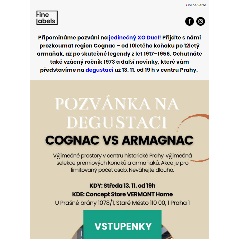 Už 13. 11. si užijete jedinečný XO Duel: Cognac vs. Armagnac