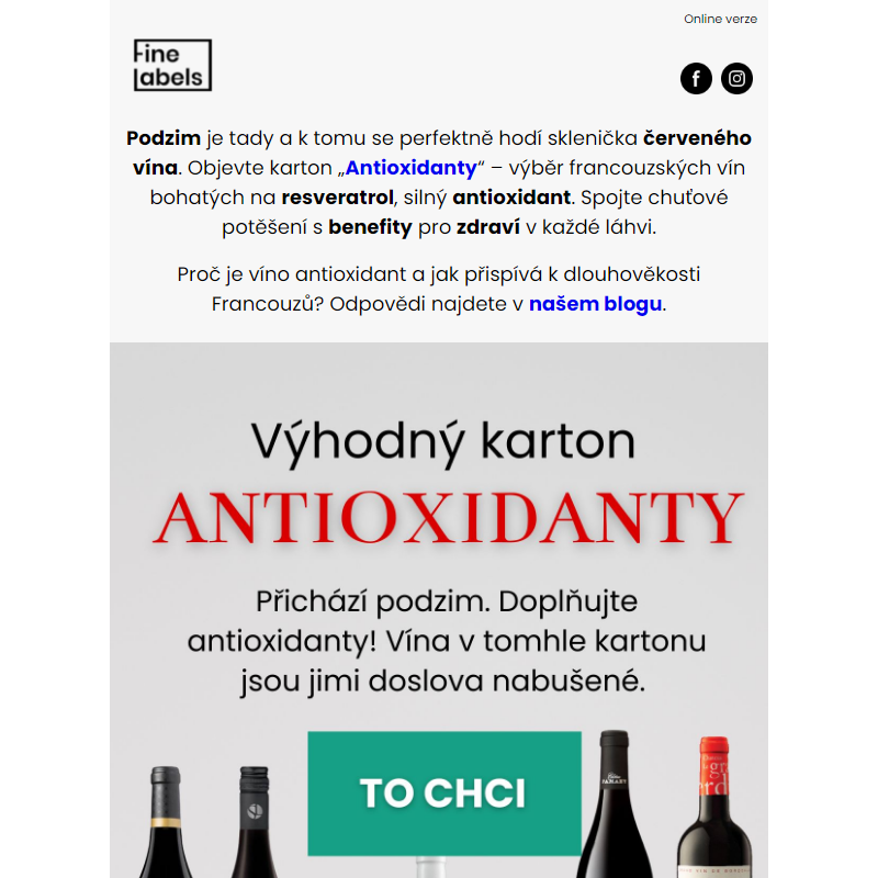 Podzim - doplňte si vinotéku o červená vína s antioxidanty.