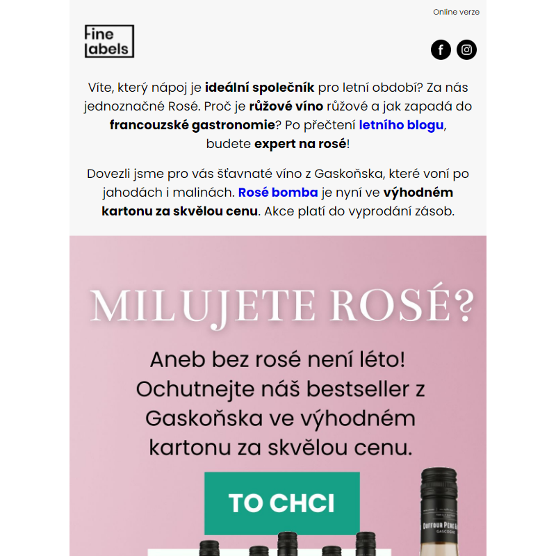 Ideální společník na léto? Rosé. Výhodný karton pro vás.