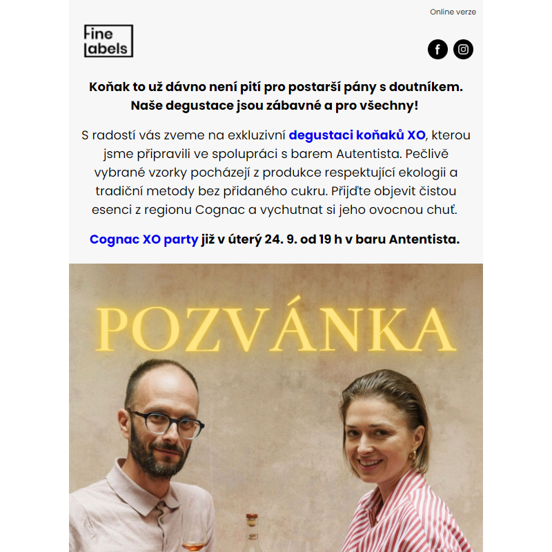 Zveme vás na Cognac XO Party do ikonického baru Autentista