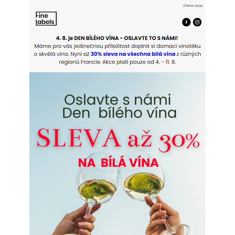 DEN BÍLÉHO VÍNA - máme pro vás až 30% slevu na bílá vína
