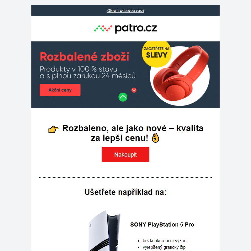 _ Rozbaleno, ale jako nové – kvalita za lepší cenu! _