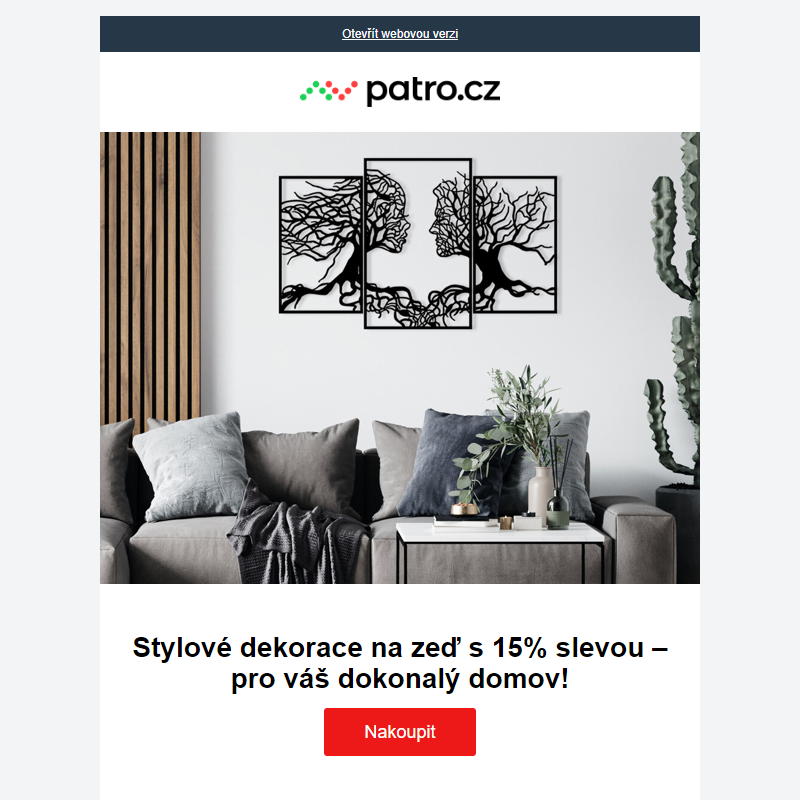 Stylové dekorace na zeď s 15% slevou – pro váš dokonalý domov!