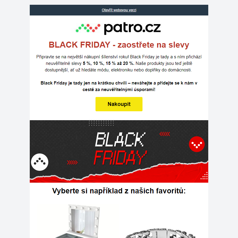 _ BLACK FRIDAY - slevy na každém patře _