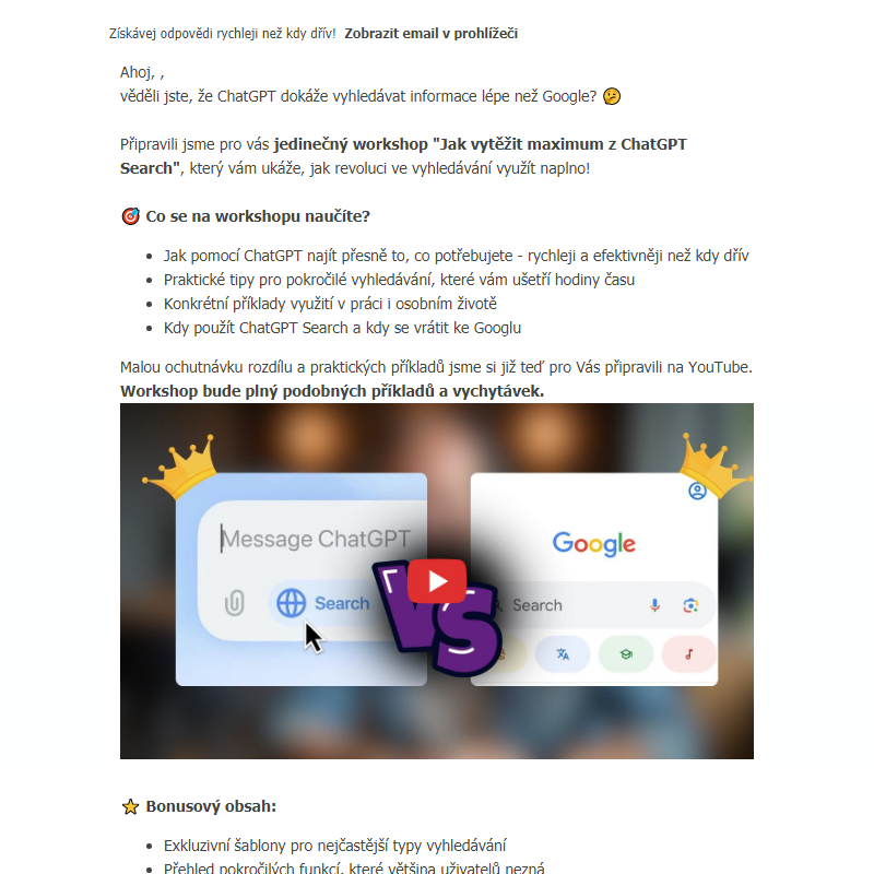 _ Objevte sílu ChatGPT Search - Exkluzivní workshop pro členy AI univerzity