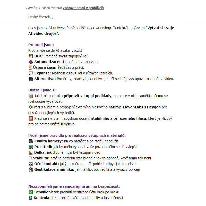 _ Workshop v AIU: Vytvoř si svoje AI video dvojče