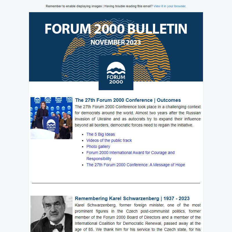 Forum 2000 November Bulletin