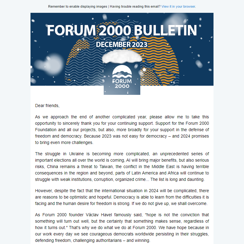 Forum 2000 December Bulletin
