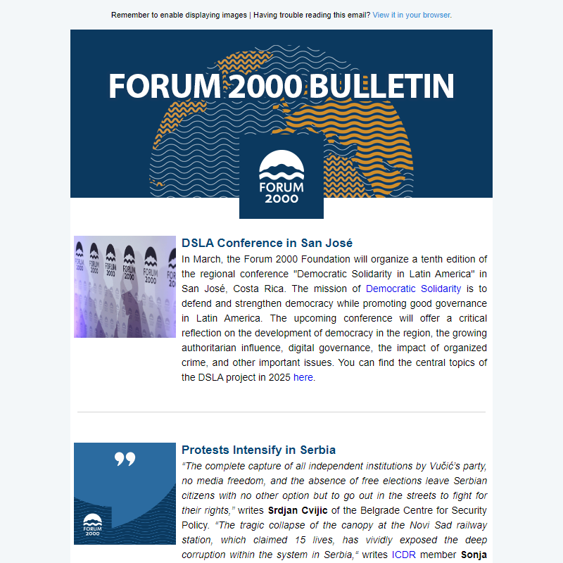 Forum 2000 Bulletin