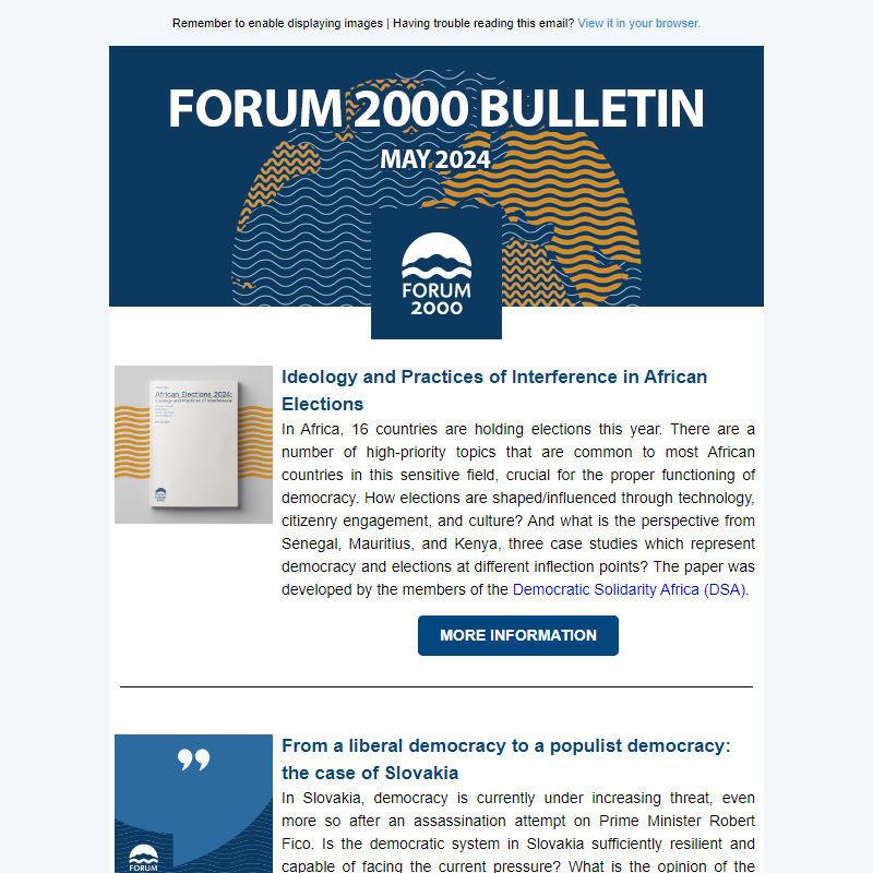 Forum 2000 May Bulletin