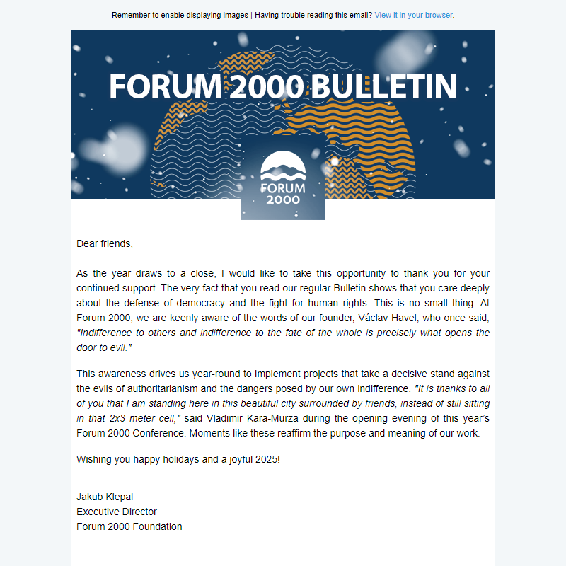 Forum 2000 Bulletin