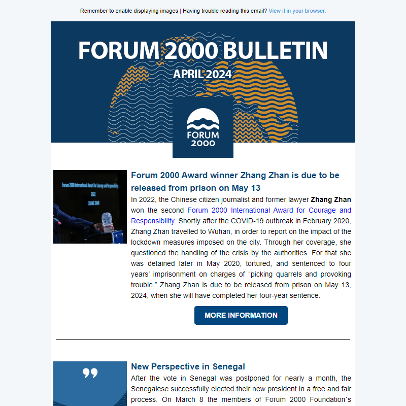 Forum 2000 April Bulletin