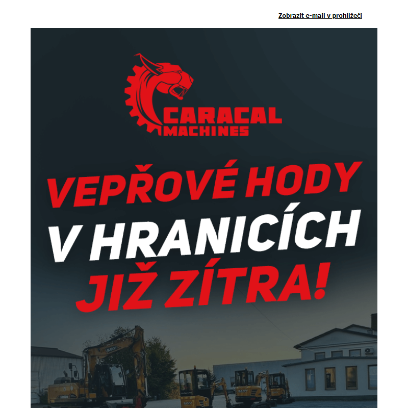 Nezapomeňte! Již zítra vás čekají vepřové hody v Hranicích na Moravě - CARACAL MACHINES s. r. o.