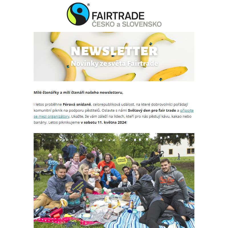 Oslavte s námi Světový den pro fair trade a zorganizujte Férovou snídani