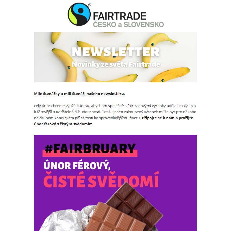 Zapojte se do Fairbruary, měsíce Fairtrade nákupů