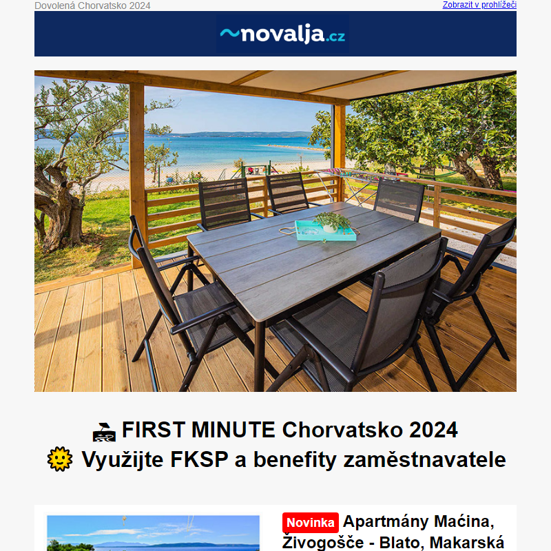 __ Chorvatsko FIRST MINUTE 2024 _ Písek a apartmány přímo u pláže