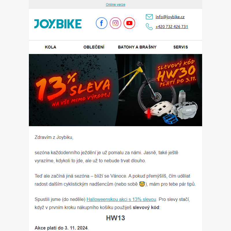 Halloweenská akce – 13% sleva