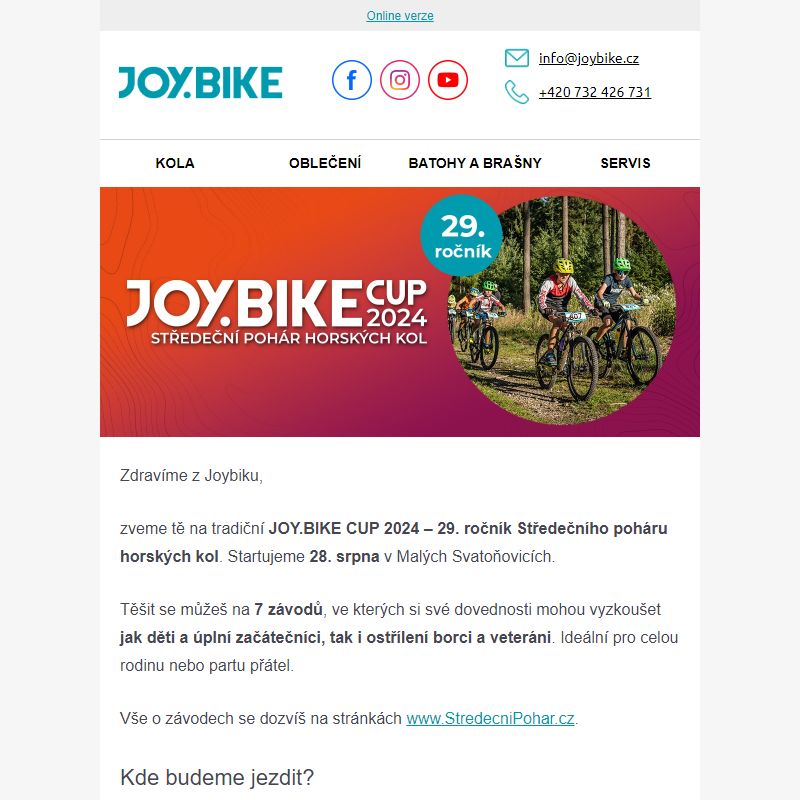 [Pozvánka] Joy.Bike Cup 2024 – Středeční pohár horských kol