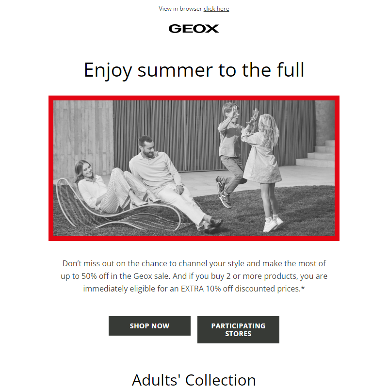 Sale with up to 50% off + an EXTRA 10%. Explore the Geox selection!