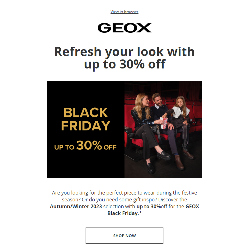 _ Geox Black Friday is already here with up to 30% off!
