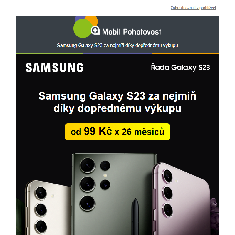 Samsung Galaxy S23 od 99 Kč x 26 měsíců