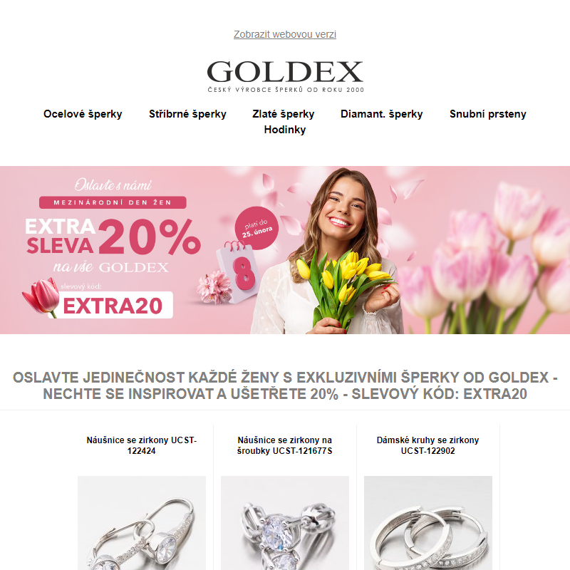 Oslavte jedinečnost každé ženy s exkluzivními šperky od Goldex - Nechte se inspirovat a ušetřete 20% - slevový kód: EXTRA20