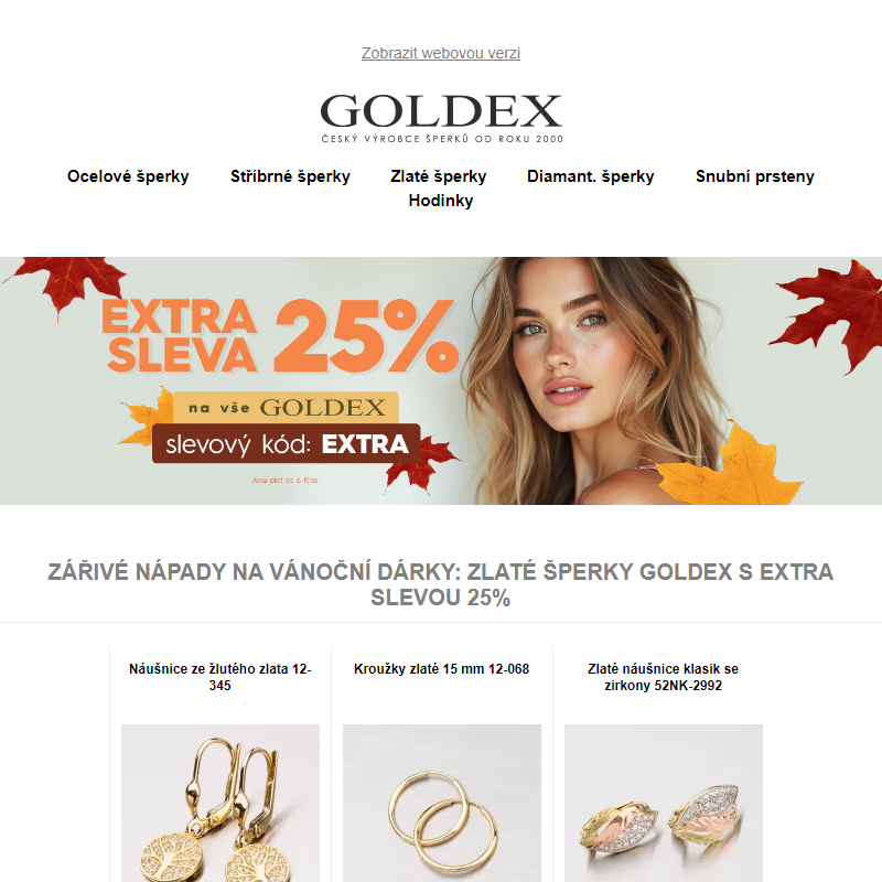 Zářivé nápady na vánoční dárky: Zlaté šperky Goldex s extra slevou 25%