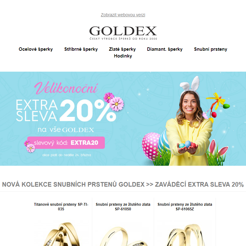 Nová kolekce snubních prstenů Goldex >> Zaváděcí EXTRA SLEVA 20%