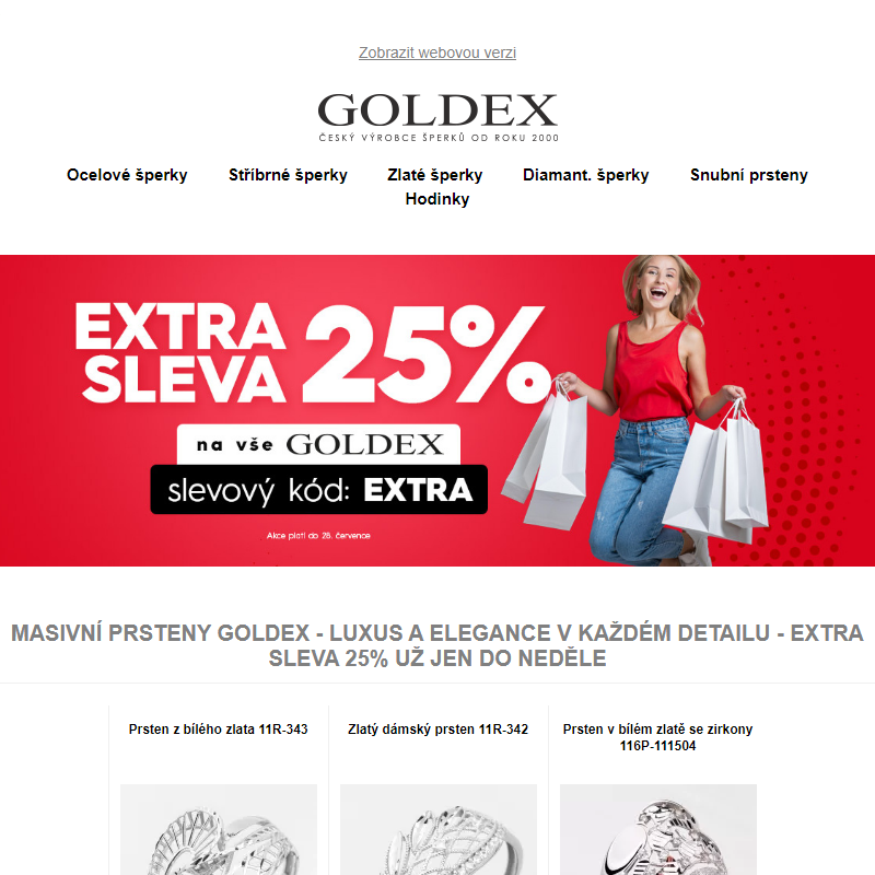 Masivní prsteny Goldex - Luxus a elegance v každém detailu - EXTRA SLEVA 25% už jen do neděle