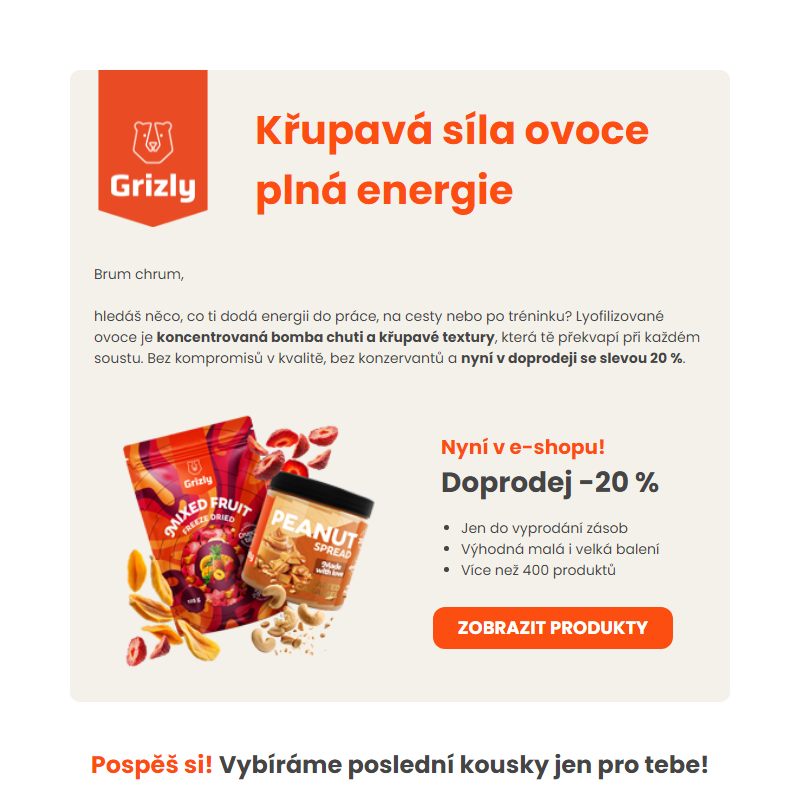 Křupni si ovoce se slevou 20 % - poslední kusy!