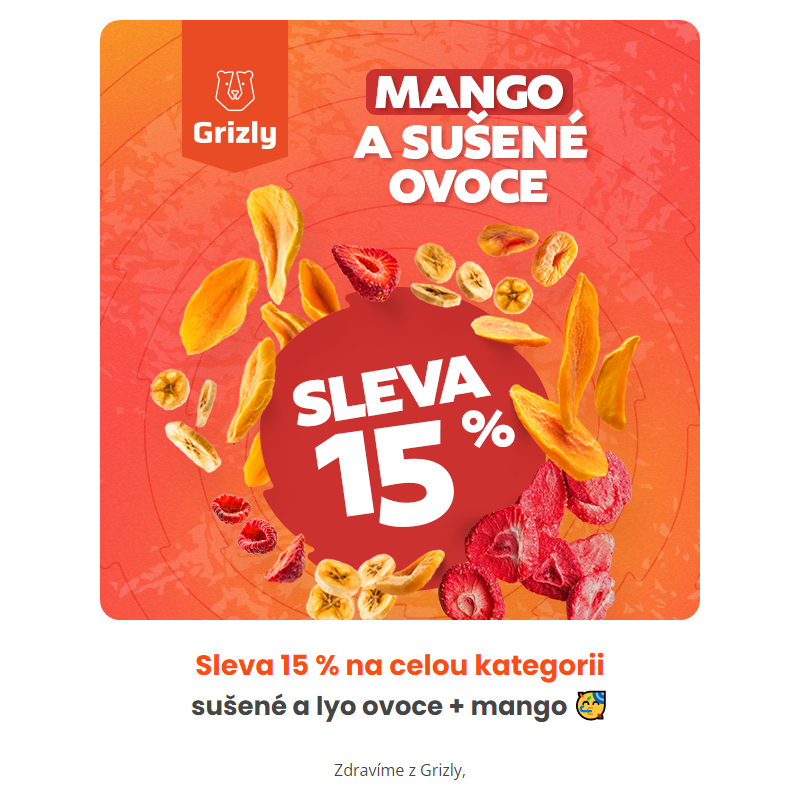 __ Sušené, lyo ovoce a mango se slevou 15 %