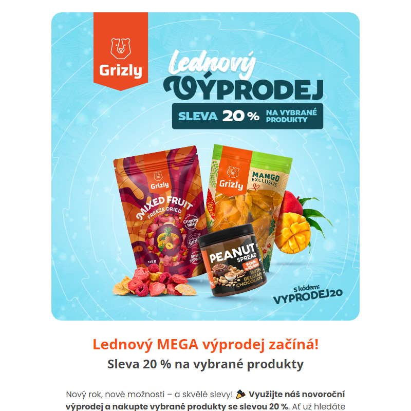 _ Lednový MEGA výprodej: Sleva 20 % na vybrané produkty