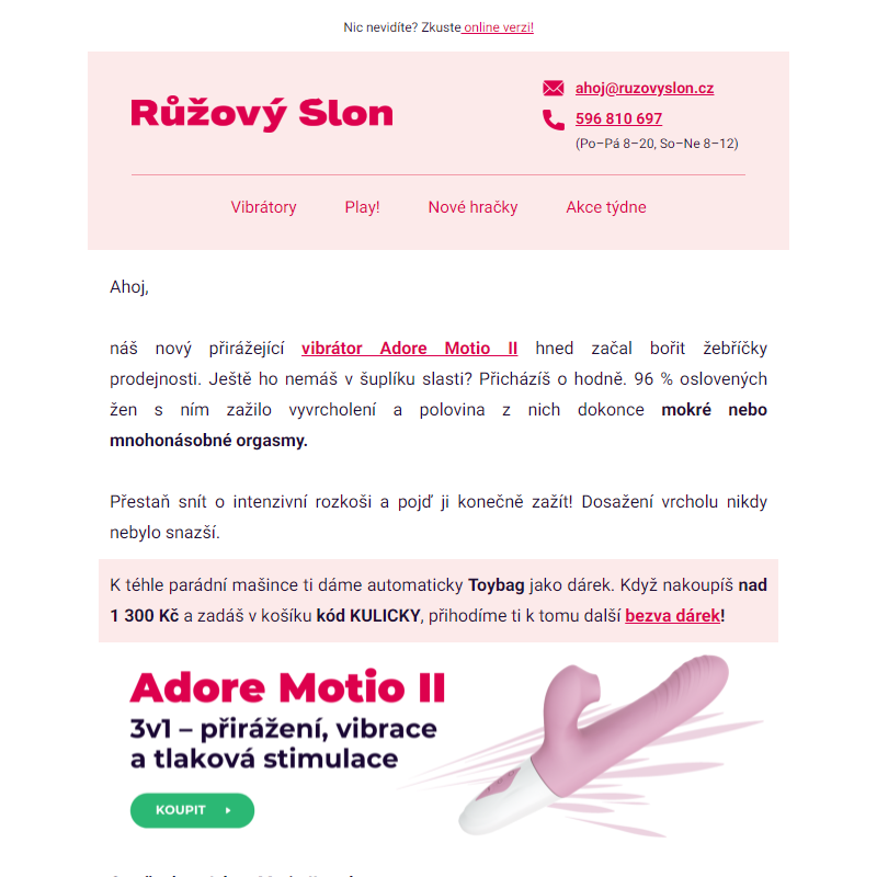 Nejprodávanější novinka, která umí trojnásobné orgasmy | Adore Motio II